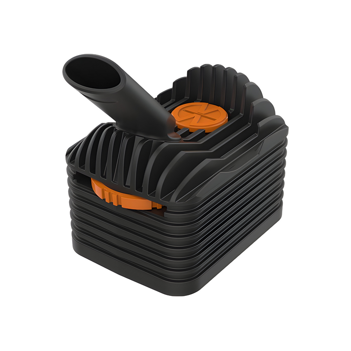 ooling Unit VENTY Storz Bickel vista angular completa boquilla setting wheel naranja ensamblada