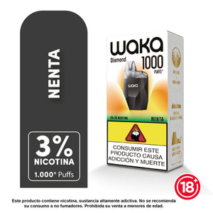 Vape WAKA Mini Diamond 1000 puffs sabor menta fresca con 3 porciento nicotina - Bloommart