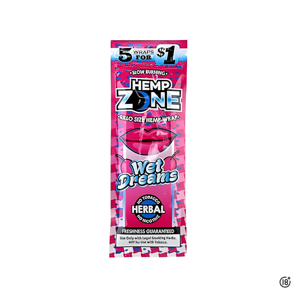Blunts Hemp Zone Wet Dreams, papel herbal saborizado ideal para uso recreativo.