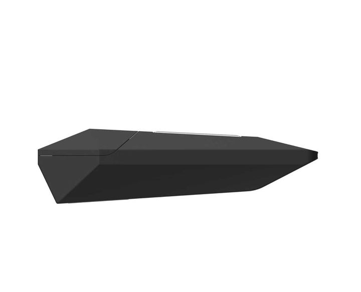 Perfil del XVAPE Lanza en negro: la silueta facetada completa, de cabeza ancha a punta estrecha
