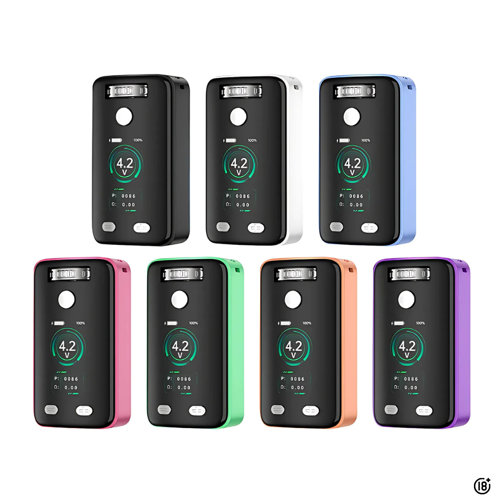 Batería Yocan UNI 3 con pantalla HD mostrando voltaje y nivel de batería