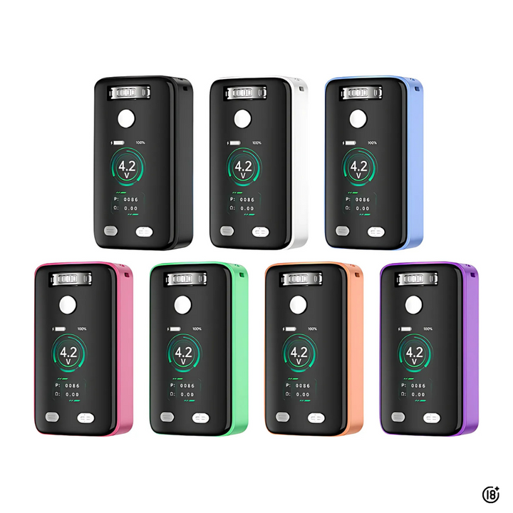 Batería Yocan UNI 3 con pantalla HD mostrando voltaje y nivel de batería