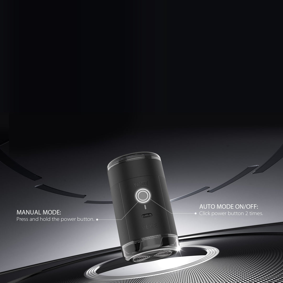 Botón de encendido del Yocan VEKE, que alterna entre modo automático y modo manual