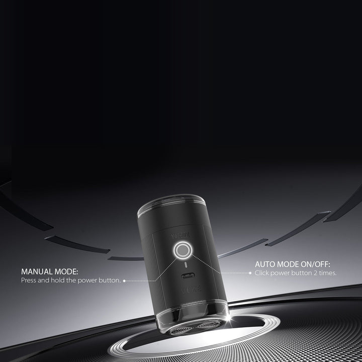 Botón de encendido del Yocan VEKE, que alterna entre modo automático y modo manual
