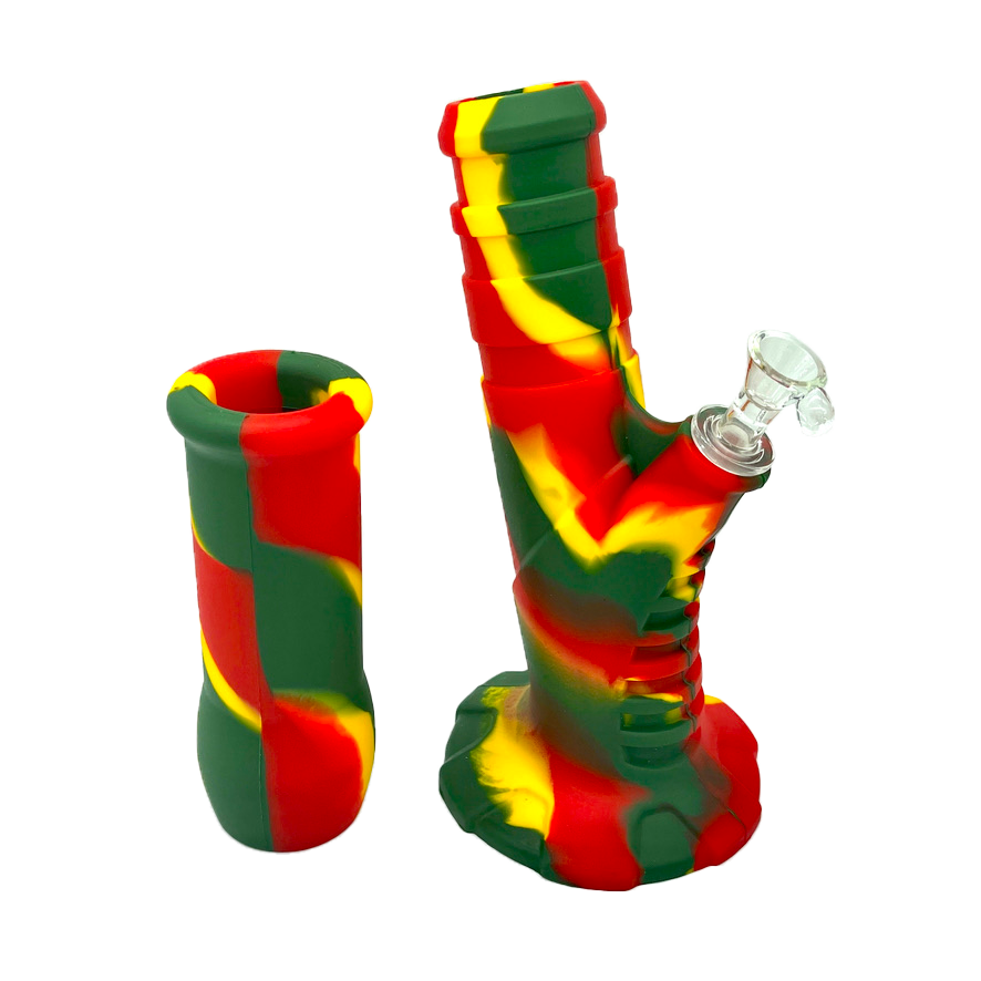 Bong de Silicona con filtro Rasta Camo - Bloommart Colombia