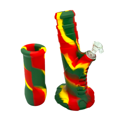 Bong de Silicona con filtro Rasta Camo - Bloommart Colombia