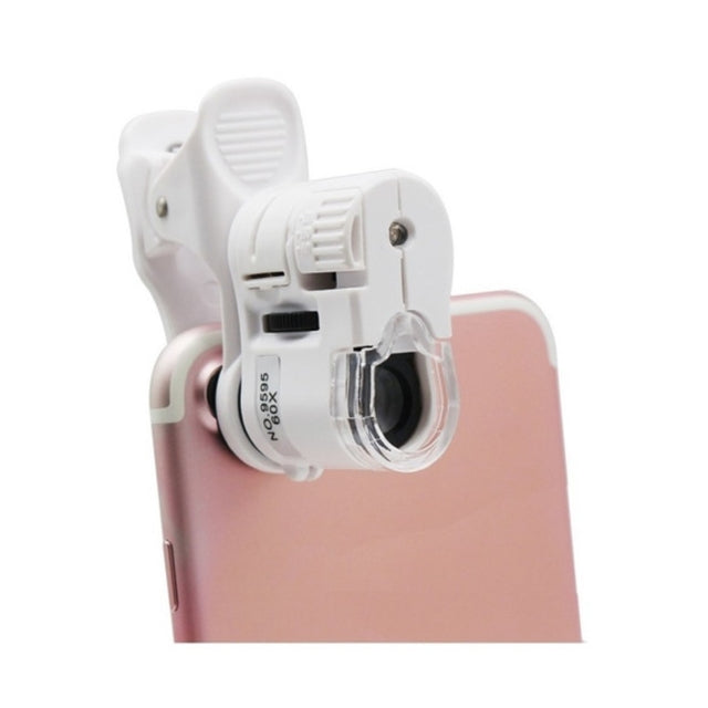 Microscopio 60X con clip para cámara