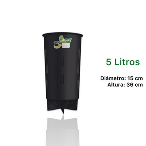 Maceta Mad Rocket 5 litros con sus medidas: 15 cm de diámetro y 36 cm de altura