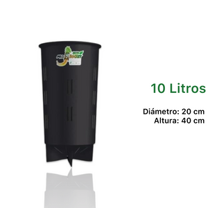 Maceta Mad Rocket 10 litros con sus medidas: 20 cm de diámetro y 40 cm de altura