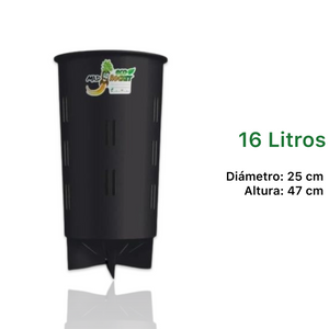 Maceta Mad Rocket 16 litros con sus medidas: 25 cm de diámetro y 47 cm de altura