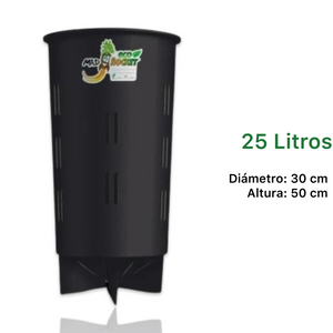Maceta Mad Rocket 25 litros con sus medidas: 30 cm de diámetro y 50 cm de altura