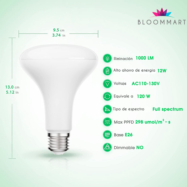 Bombilla LED 12W Espectro completo - Equivalente a 25W